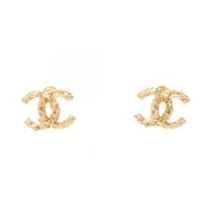 CHANEL Gold Logo Earrings